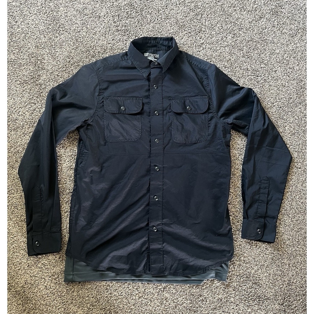 Vertx Shirt Mens Medium Black Long Sleeve Snap Button Up Tactical Casual